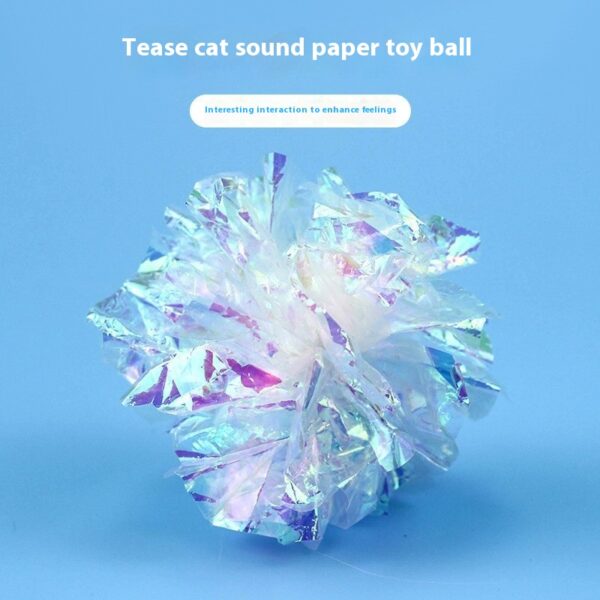 Cat Teasing Paper Rattle Ball - Image 5